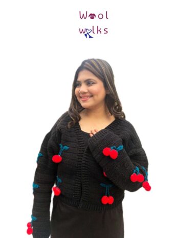 Cherry – Elegant Black Cardigan for Women